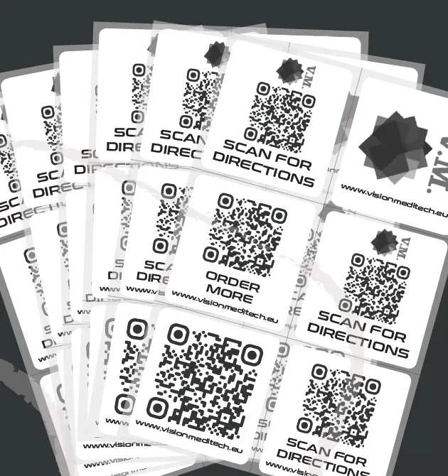 QR codes & messaging on every backing sheet